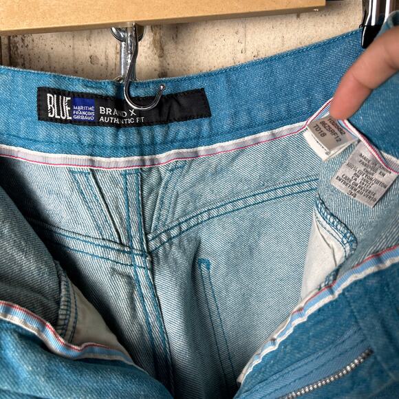 Marithe Francois Girbaud Brand X 34" Blue Straight Fit Cotton Denim Jeans - Picture 7 of 9